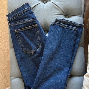 Abercrombie Dark Wash Ankle Straight Ultra-High Rise Jeans